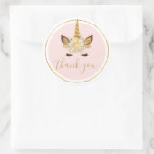 金ゴールドフローラユニコーンありがとう ラウンドシール (バッグ)