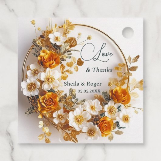 金ゴールドフローラリースサンキュー結婚ズ フェイバータグ (裏面)