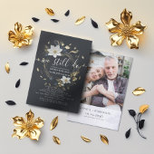 金ゴールドフローラリース我々はまだ誓い更新写真を行う 招待状