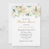 金ゴールドフローラリーフブライダルシャワー招待状 招待状 (正面)
