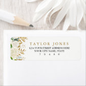 金ゴールドフローラリーフ差出人住所ラベル ラベル (インサイチュ)