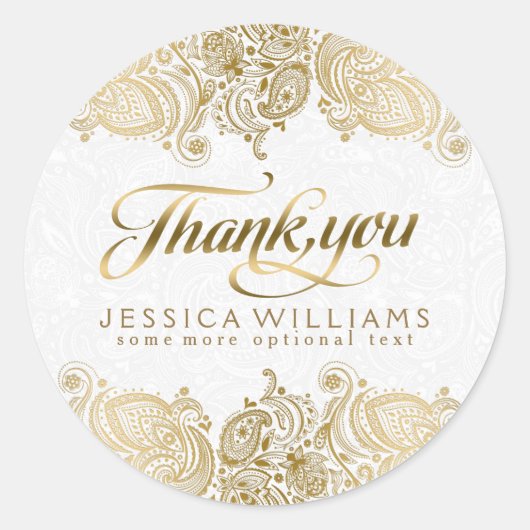 金ゴールドフローラレースありがとう ラウンドシール (正面)