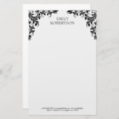 金ゴールドフローラレース 便箋 (正面/裏面)