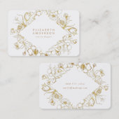 金ゴールドフローラローズブーケ名刺 名刺 (正面/裏面)