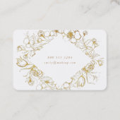 金ゴールドフローラローズブーケ名刺 名刺 (裏面)