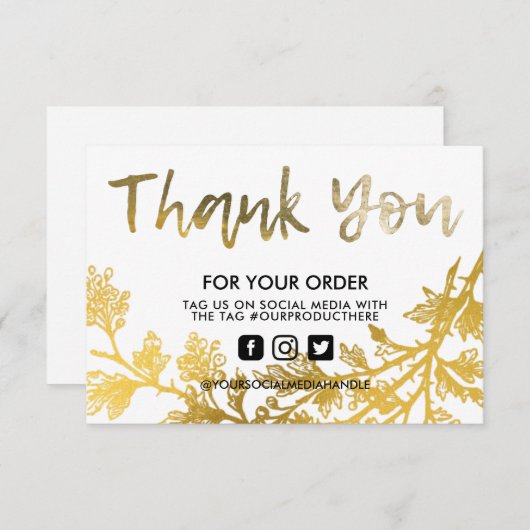 金ゴールドフローラヴィンテージありがとうございますメディア挿入 (正面/裏面)