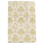 金ゴールドフローラヴィンテージの警告 ミディアムペーパーバッグ (正面)