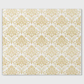 金ゴールドフローラヴィンテージの警告 ラッピングペーパー (フラット)