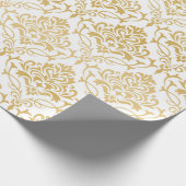 金ゴールドフローラヴィンテージの警告 ラッピングペーパー (角)