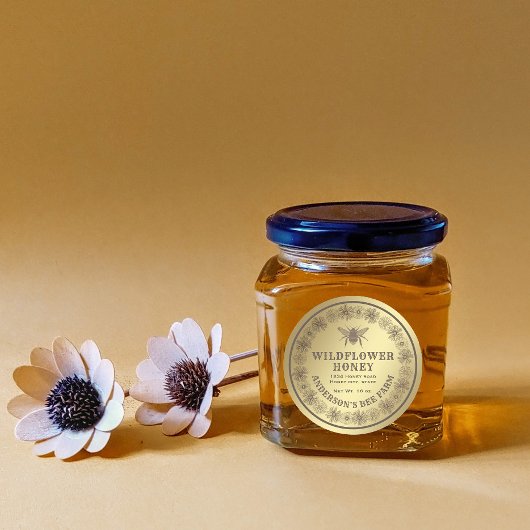 金ゴールドフローラヴィンテージハチミツ ラウンドシール