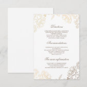 金ゴールドフローラヴィンテージ結婚情報詳細 エンクロージャーカード (正面/裏面)