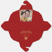 金ゴールドフローラ中国の写真結婚カップル感謝していユー フェイバーボックス (見開き)