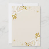 金ゴールドフローラ冬のスノーフレーク赤ちゃんシャワー 招待状 (裏面)