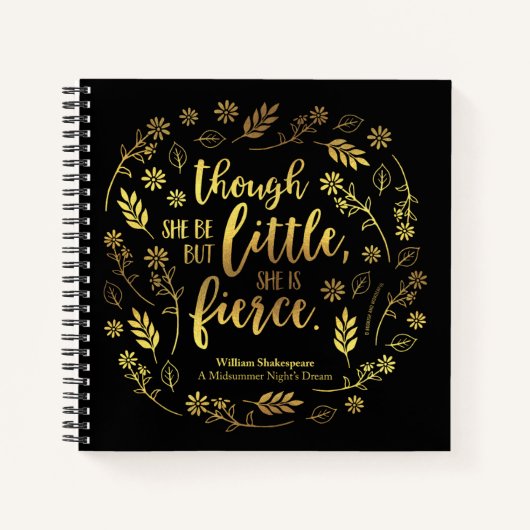 金ゴールドフローラ小さいが激しいウィリアム・シェイクスピア ノートブック (正面)