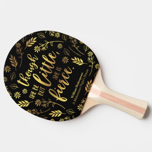 金ゴールドフローラ小さいが激しいウィリアム・シェイクスピア 卓球ラケット (横)