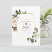 金ゴールドフローラ幾何ブライダルシャワー 招待状 (スタンド正面)