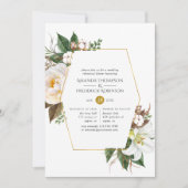 金ゴールドフローラ幾何リハーサルディナー 招待状 (正面)