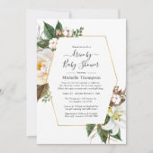 金ゴールドフローラ幾何学的ドライブ(シャワー駆動) 招待状 (正面)