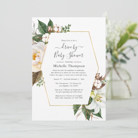 金ゴールドフローラ幾何学的ドライブ(シャワー駆動) 招待状 (スタンド正面)