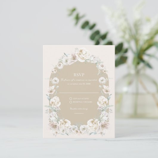 金ゴールドフローラ庭園の結婚式 出欠カード (スタンド正面)