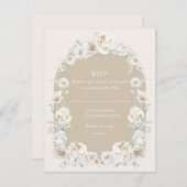 金ゴールドフローラ庭園の結婚式 出欠カード (正面/裏面)