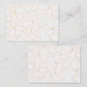 金ゴールドフローラ抽象芸術線グラフィック（白） ノートカード (正面/裏面)