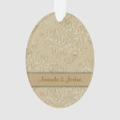 金ゴールドフローラ旋回初めてのクリスマステンプレート オーナメント (裏面)