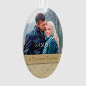 金ゴールドフローラ旋回初めてのクリスマステンプレート オーナメント (正面)