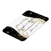 金ゴールドフローラ曲線結婚式日付の保存 マグネット (左側)