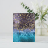 金ゴールドフローラ曼荼羅と紙吹雪像 ポストカード (スタンド正面)