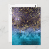 金ゴールドフローラ曼荼羅と紙吹雪像 ポストカード (正面/裏面)