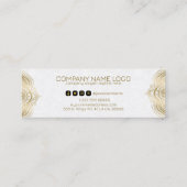 金ゴールドフローラ曼荼羅枠(白い背景) スキニー名刺 (裏面)