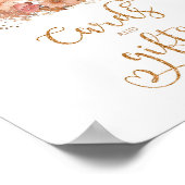 金ゴールドフローラ月のカードとギフト ポスター (角)