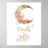 金ゴールドフローラ月のカードとギフト ポスター (正面)