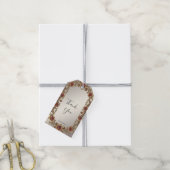 金ゴールドフローラ枠とレッドストーンズのギフトラベル ギフトタグ (より糸付き)