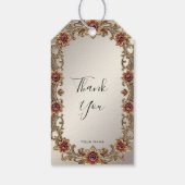 金ゴールドフローラ枠とレッドストーンズのギフトラベル ギフトタグ (裏面)