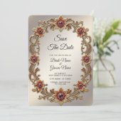 金ゴールドフローラ枠（赤石あり）日付の保存 セーブザデート (スタンド正面)