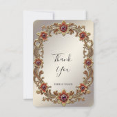 金ゴールドフローラ枠(赤石サンキューカード) サンキューカード (正面)