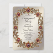 金ゴールドフローラ枠(赤石婚約) 招待状 (正面)