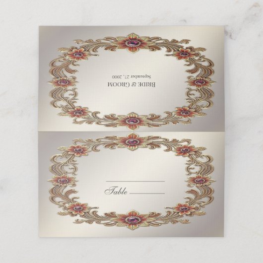 金ゴールドフローラ枠(赤石座席表) プレイスカード (外部開封)