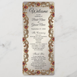 金ゴールドフローラ枠(赤石結婚式 プログラム) プログラム