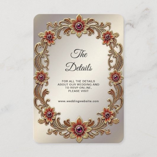 金ゴールドフローラ枠(赤石詳細囲い) エンクロージャーカード (正面)