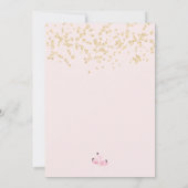 金ゴールドフローラ水の色ブランチ気泡ブライダルシャワー 招待状 (裏面)