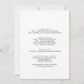 金ゴールドフローラ熱帯グリーンバチェロレッテ週末 招待状 (裏面)