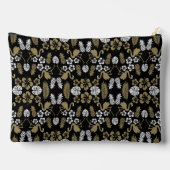 金ゴールドフローラ熱帯パターン（の模様が）ある アクセサリーポーチ (裏面)