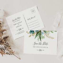 金ゴールドフローラ熱帯水平保存日付 ポストカード