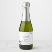 金ゴールドフローラ熱帯緑の花嫁の提案 スパークリングワインラベル (正面)