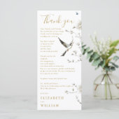 金ゴールドフローラ結婚サンキューカード メニュー (スタンド正面)