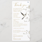 金ゴールドフローラ結婚サンキューカード メニュー (正面)