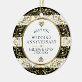 金ゴールドフローラ結婚サークル50周年 セラミックオーナメント (左)